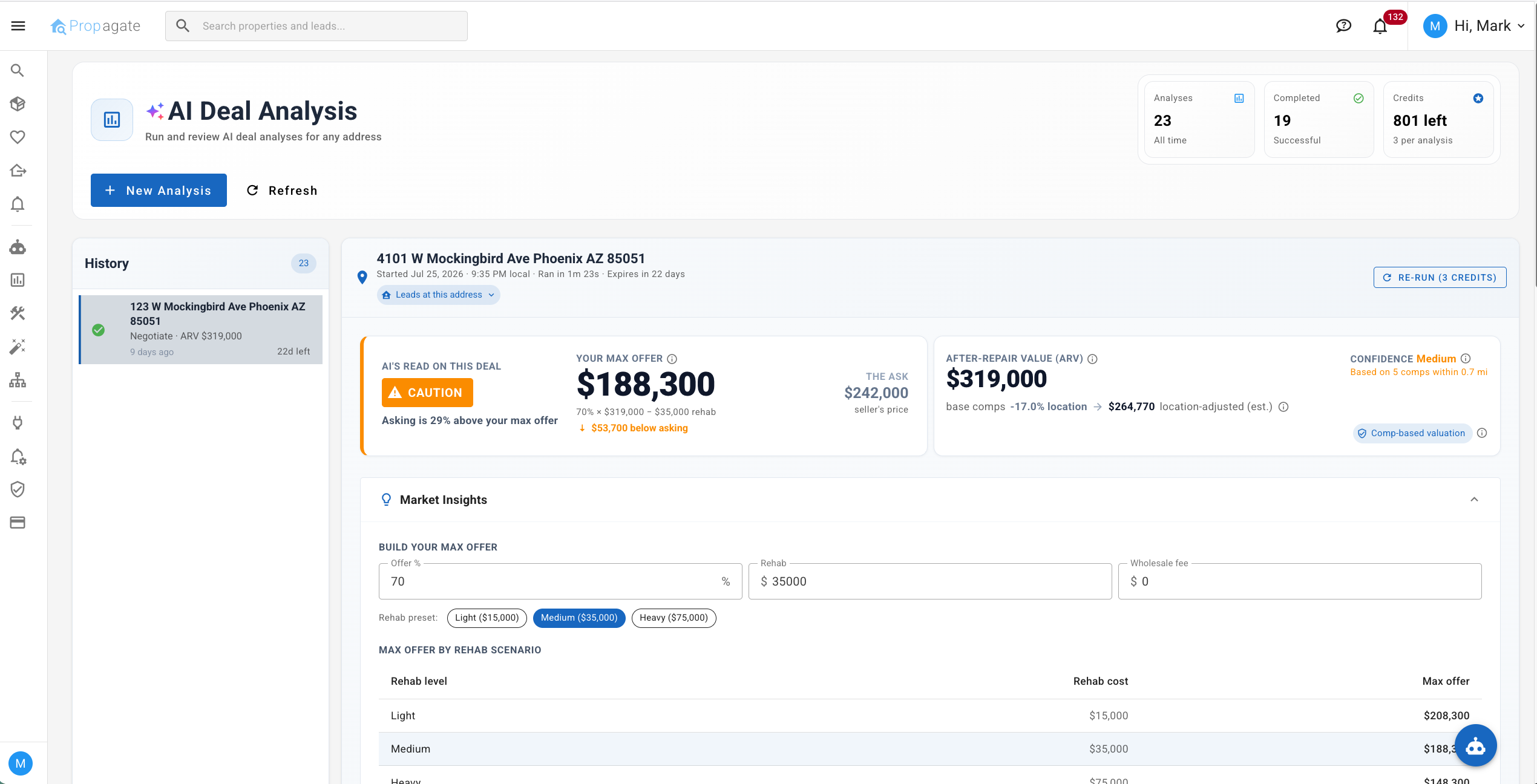 AI Deal Analysis Interface