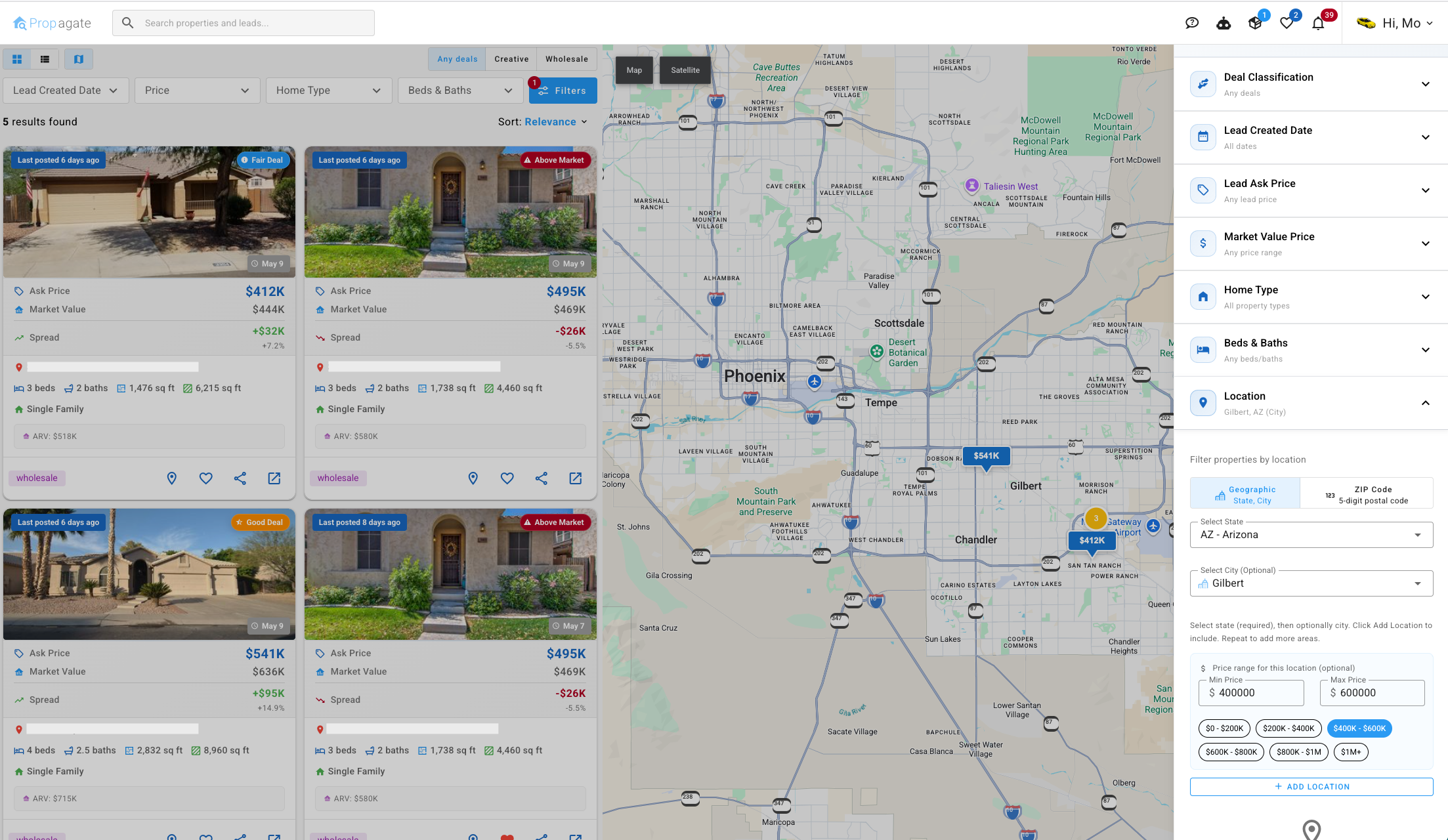 Search, Favorites & Sharing Interface
